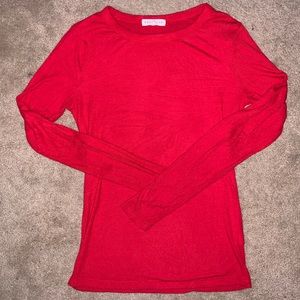 Red Cotton Long Sleeve Socialite